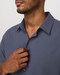 Vuori Short Sleeve Manhattan Button Down Men's Azure Shirt
