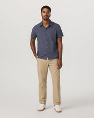 Vuori Short Sleeve Manhattan Button Down Men's Azure Shirt