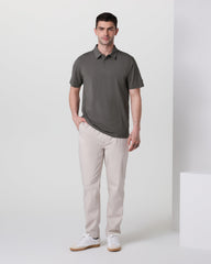 Vuori Short Sleeve Feather Polo Warm Grey