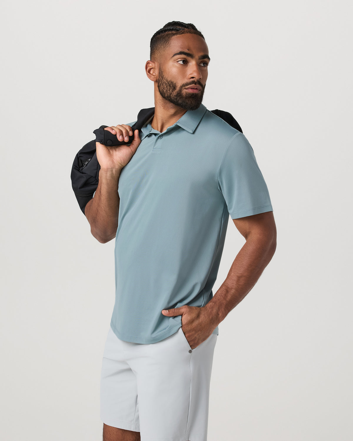 Vuori Short Sleeve Viewpoint Polo 2.0 Men's Mist Polo Shirt