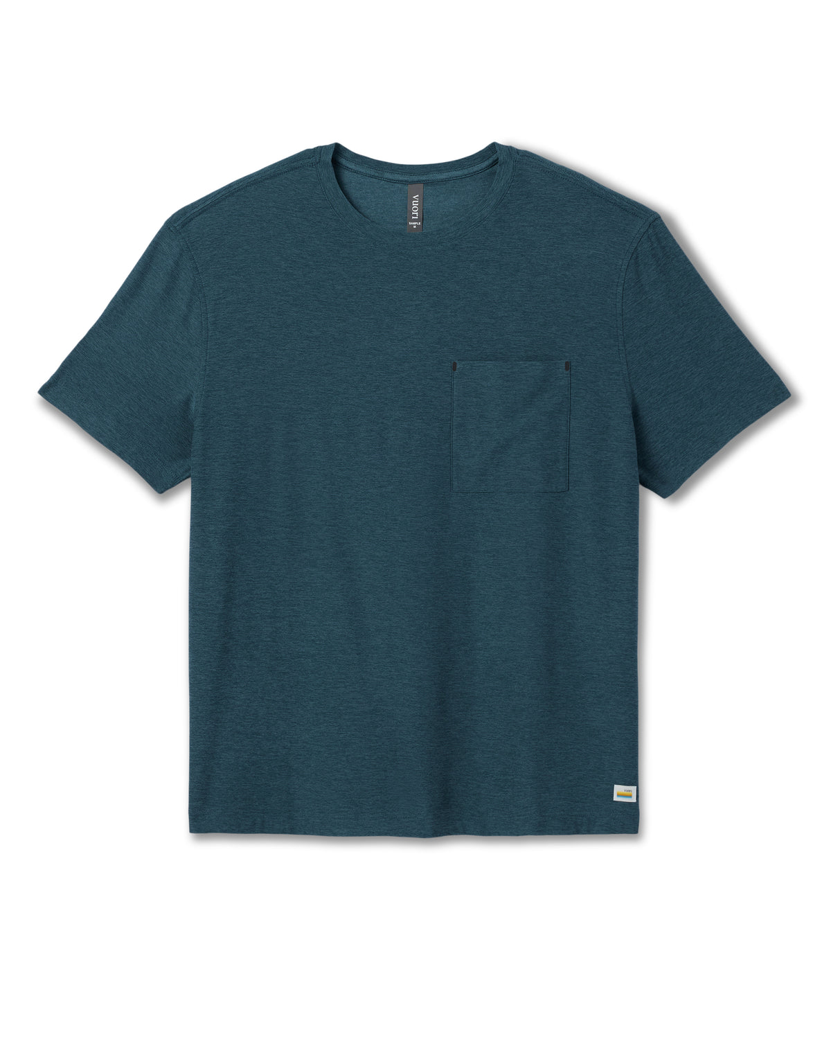 Vuori Short Sleeve Strato Pocket Tee - Relaxed Fit Light Deep Sea Heather