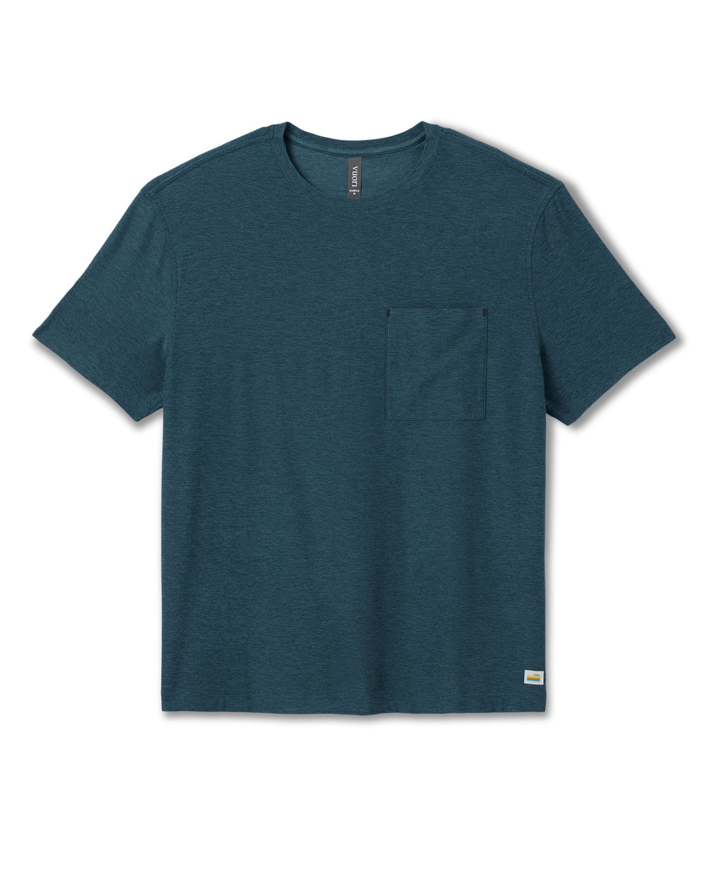 Vuori Short Sleeve Strato Pocket Tee - Relaxed Fit Light Deep Sea Heather