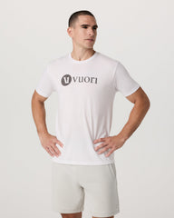 Vuori V1 Vuori Wordmark Logo Tee Men's White Logo T-Shirt