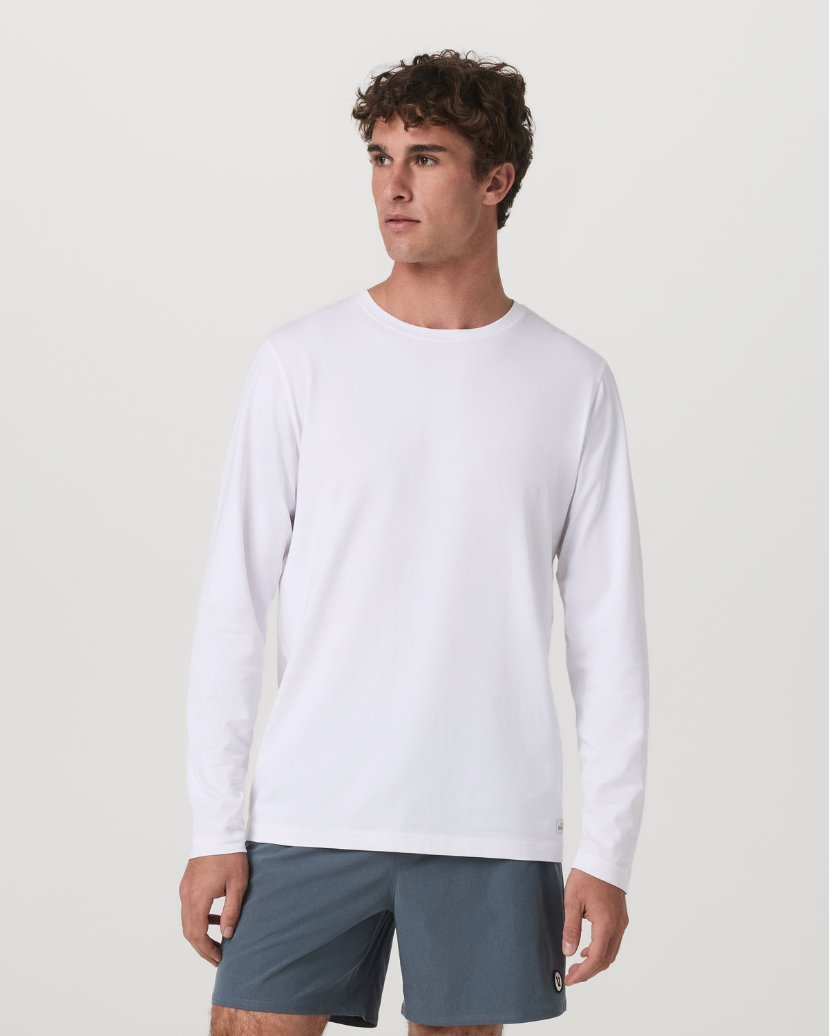 Vuori Long Sleeve Tuvalu Tee Men's Lightweight White Shirt