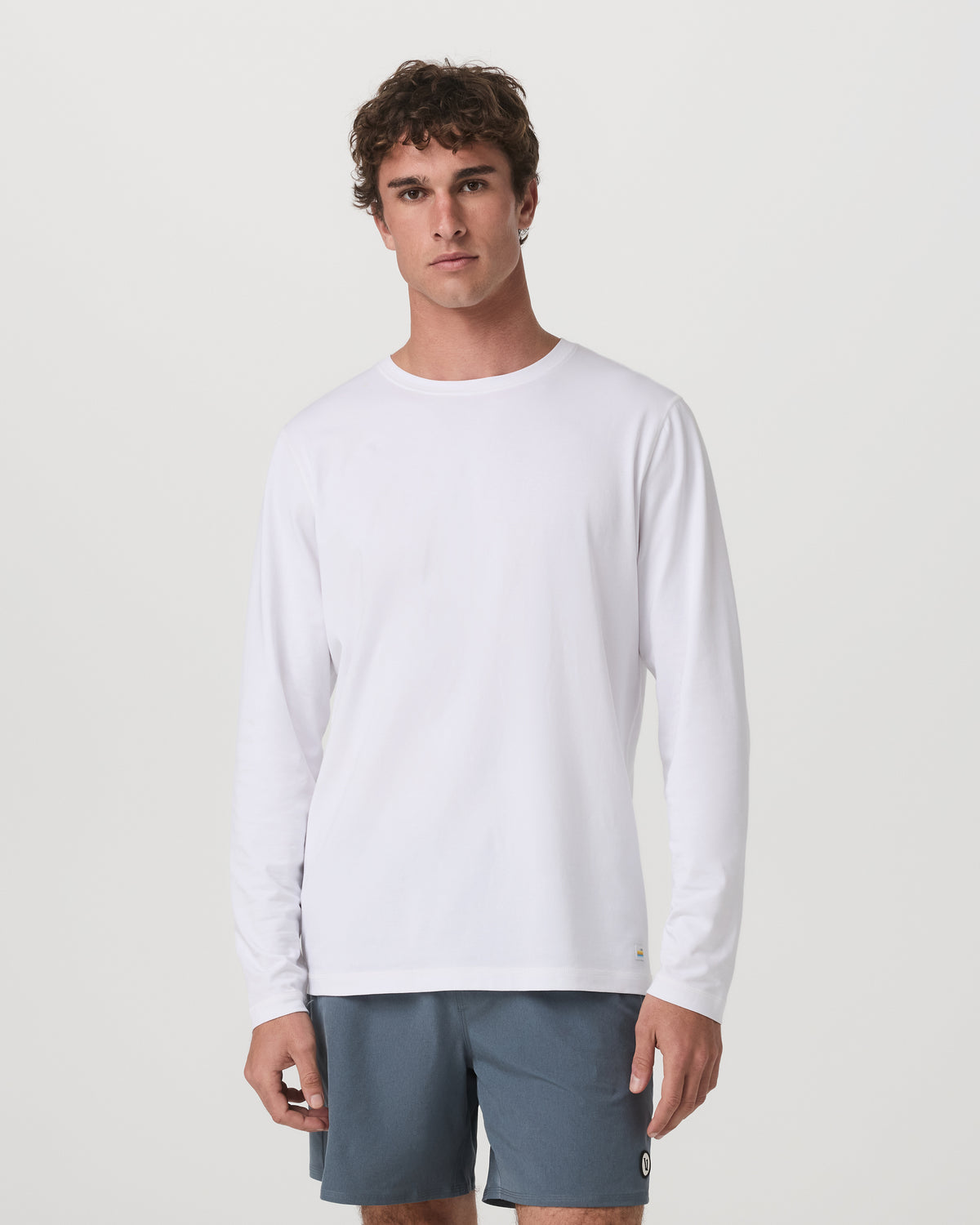 Vuori Long Sleeve Tuvalu Tee Men's Lightweight White Shirt