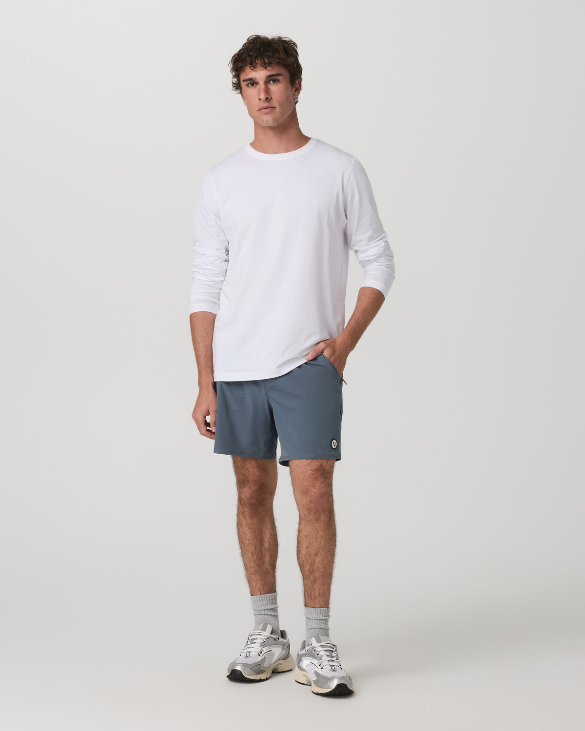 Vuori Long Sleeve Tuvalu Tee Men's Lightweight White Shirt