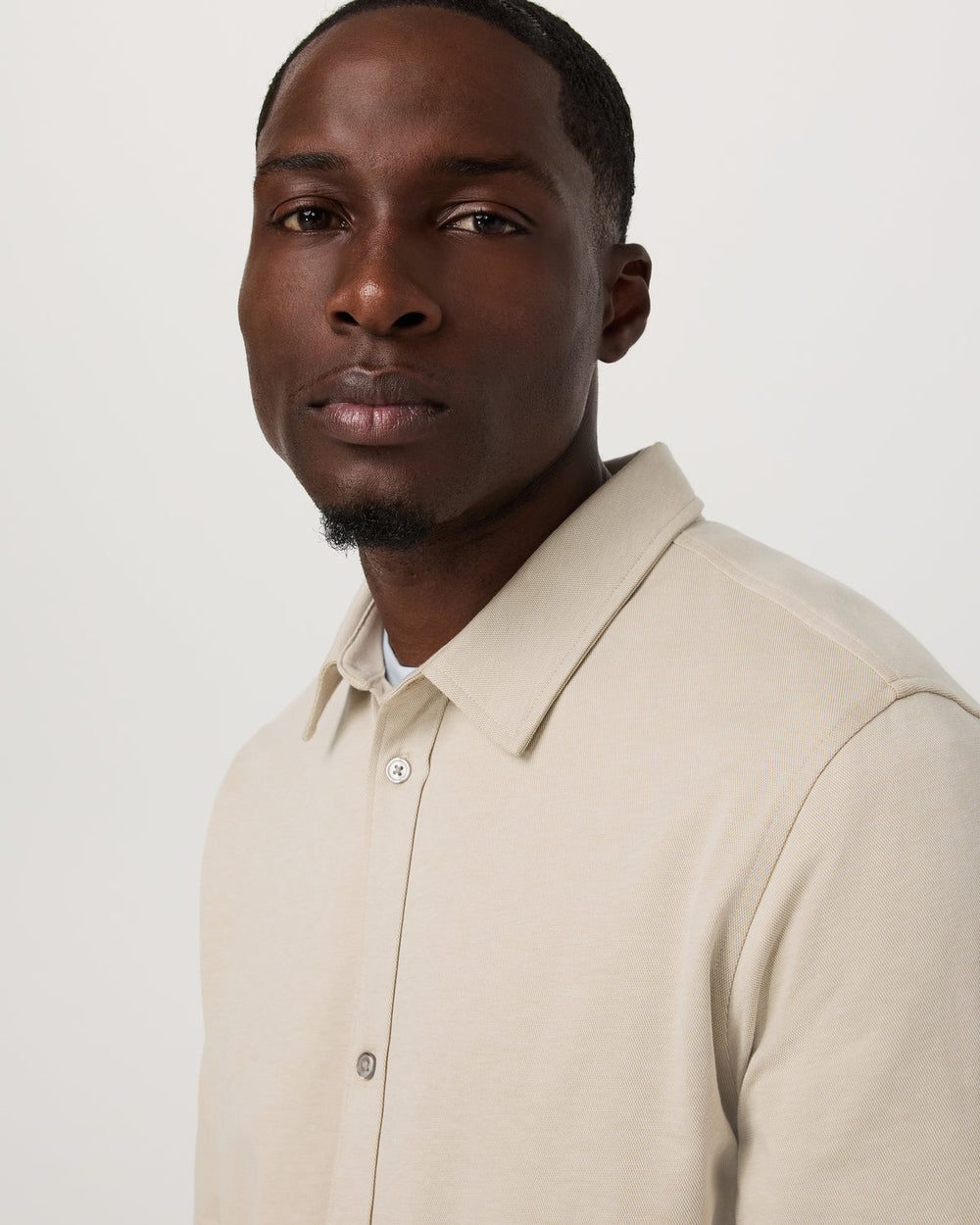Vuori Long Sleeve Knit Oxford Button Down Men's Trench Shirt