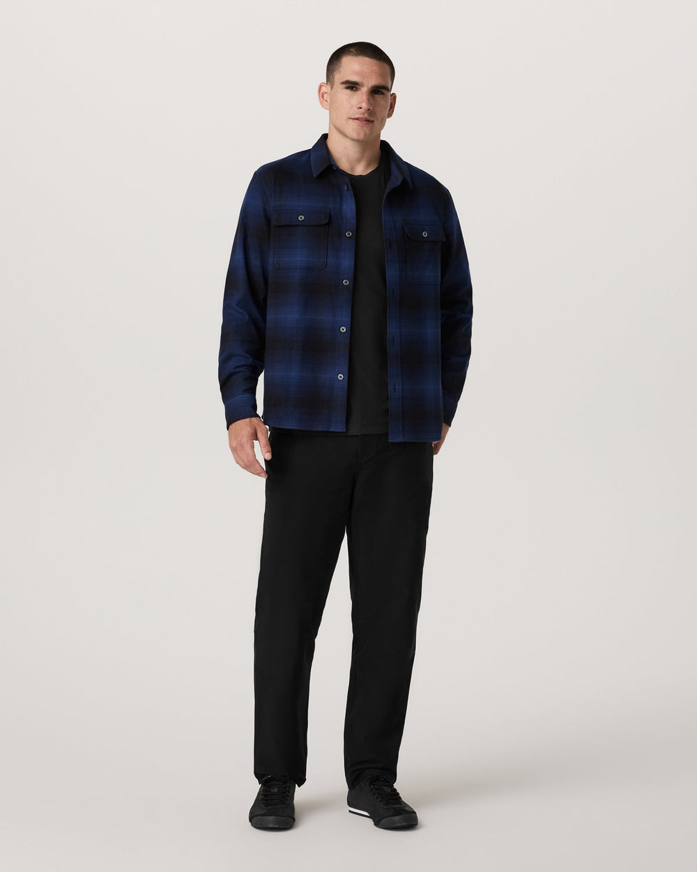 Vuori Long Sleeve Flannel Button Down Men's Blue Coast Shirt