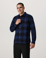 Vuori Long Sleeve Flannel Button Down Men's Blue Coast Shirt