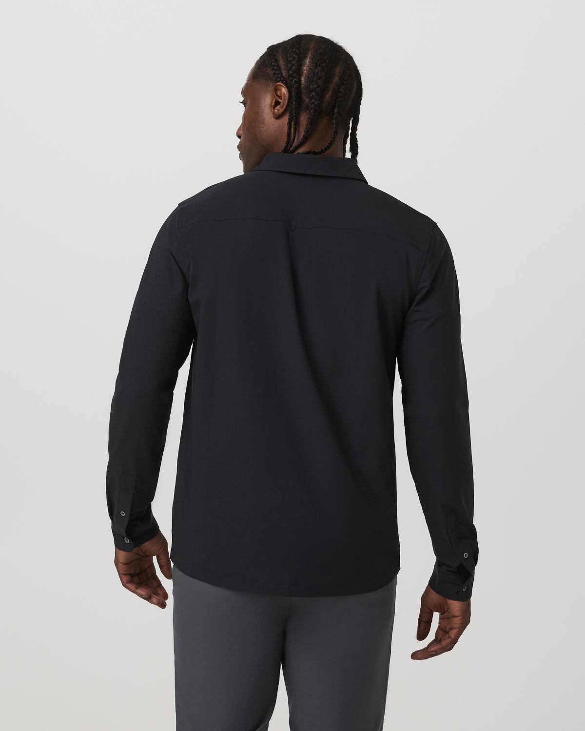 Vuori Long Sleeve Manhattan Button Down Men's Black Shirt