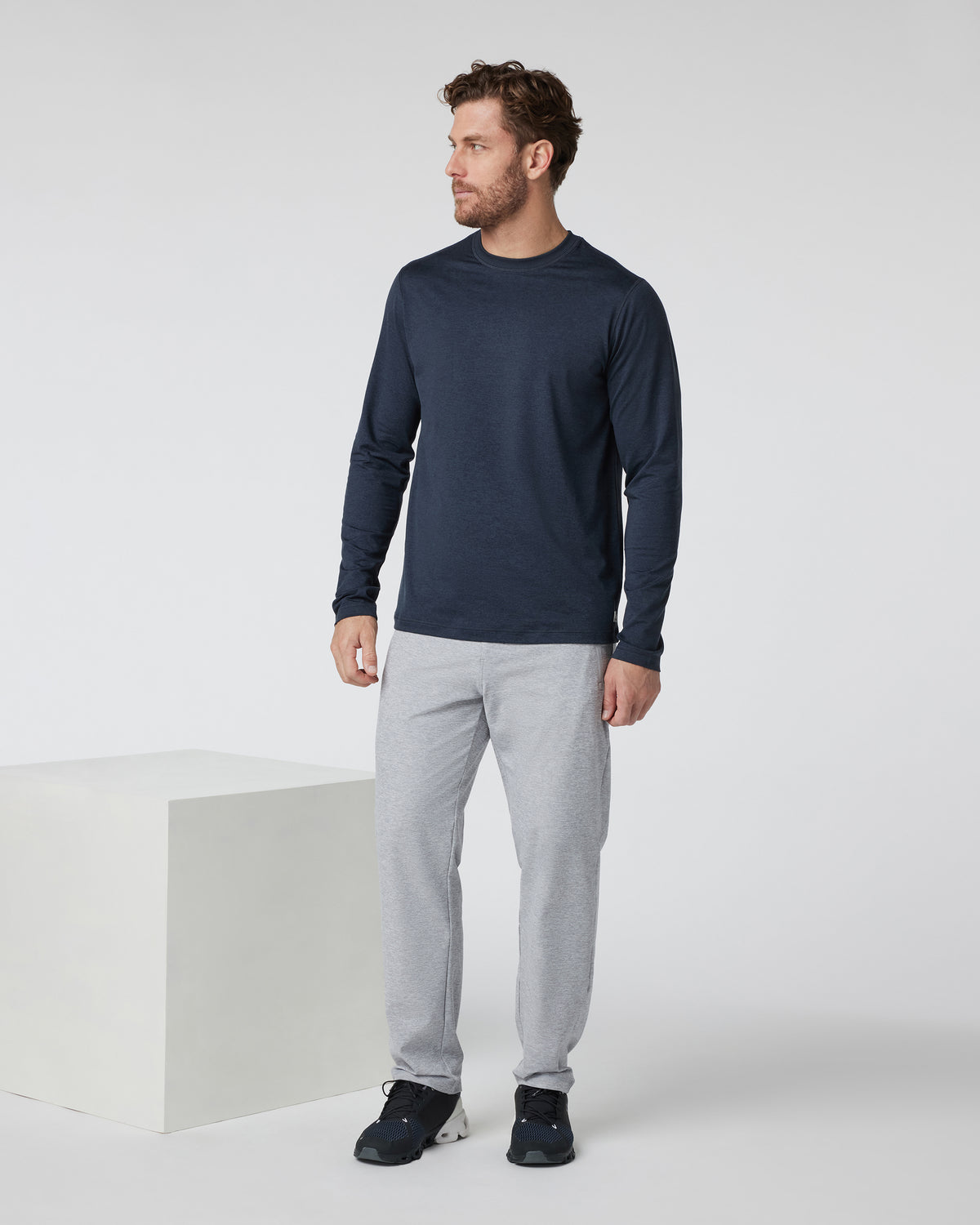 Vuori Long Sleeve Ponto Performance Tee Midnight Heather