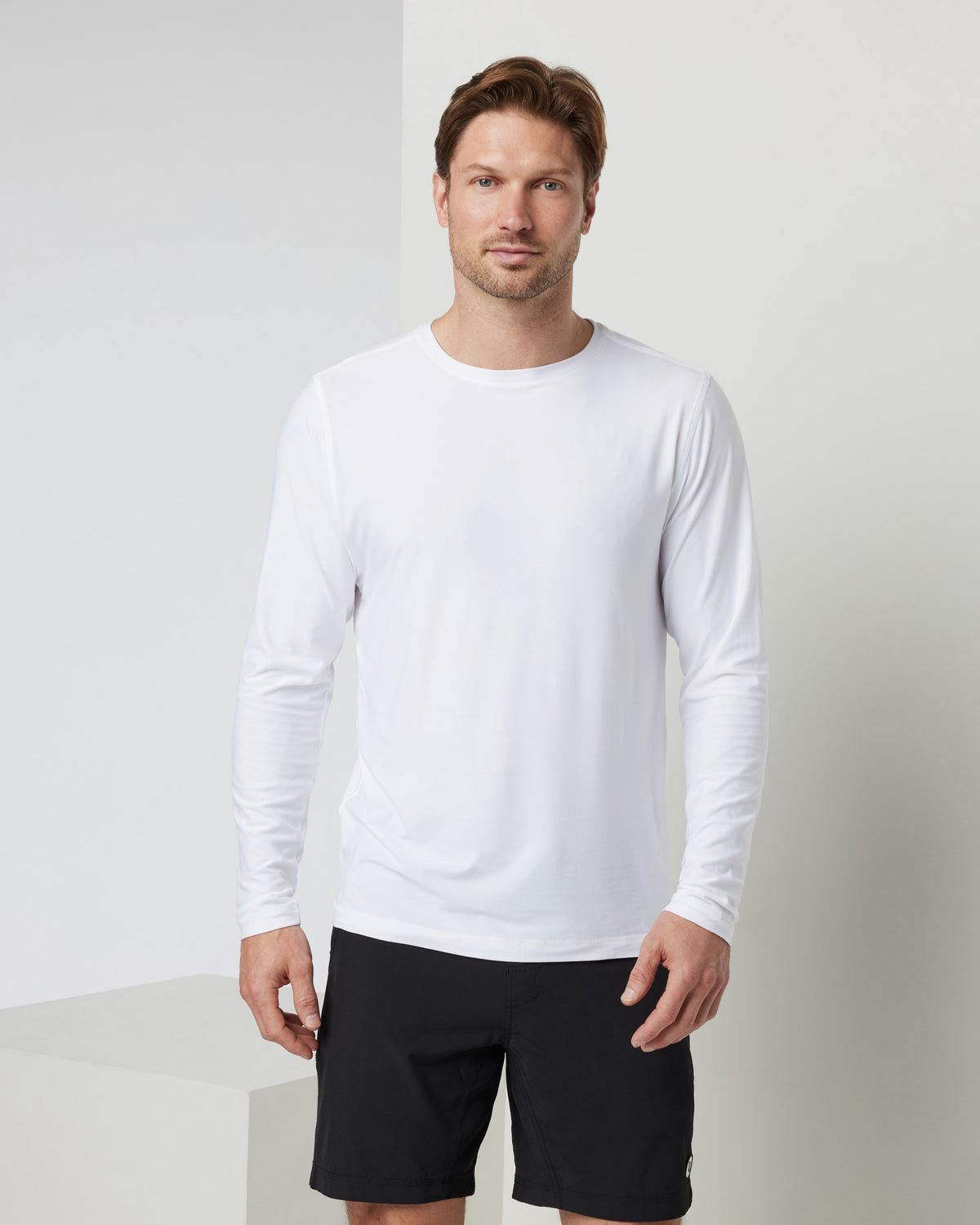 Vuori Long Sleeve Strato Tech Tee Men's White Shirt