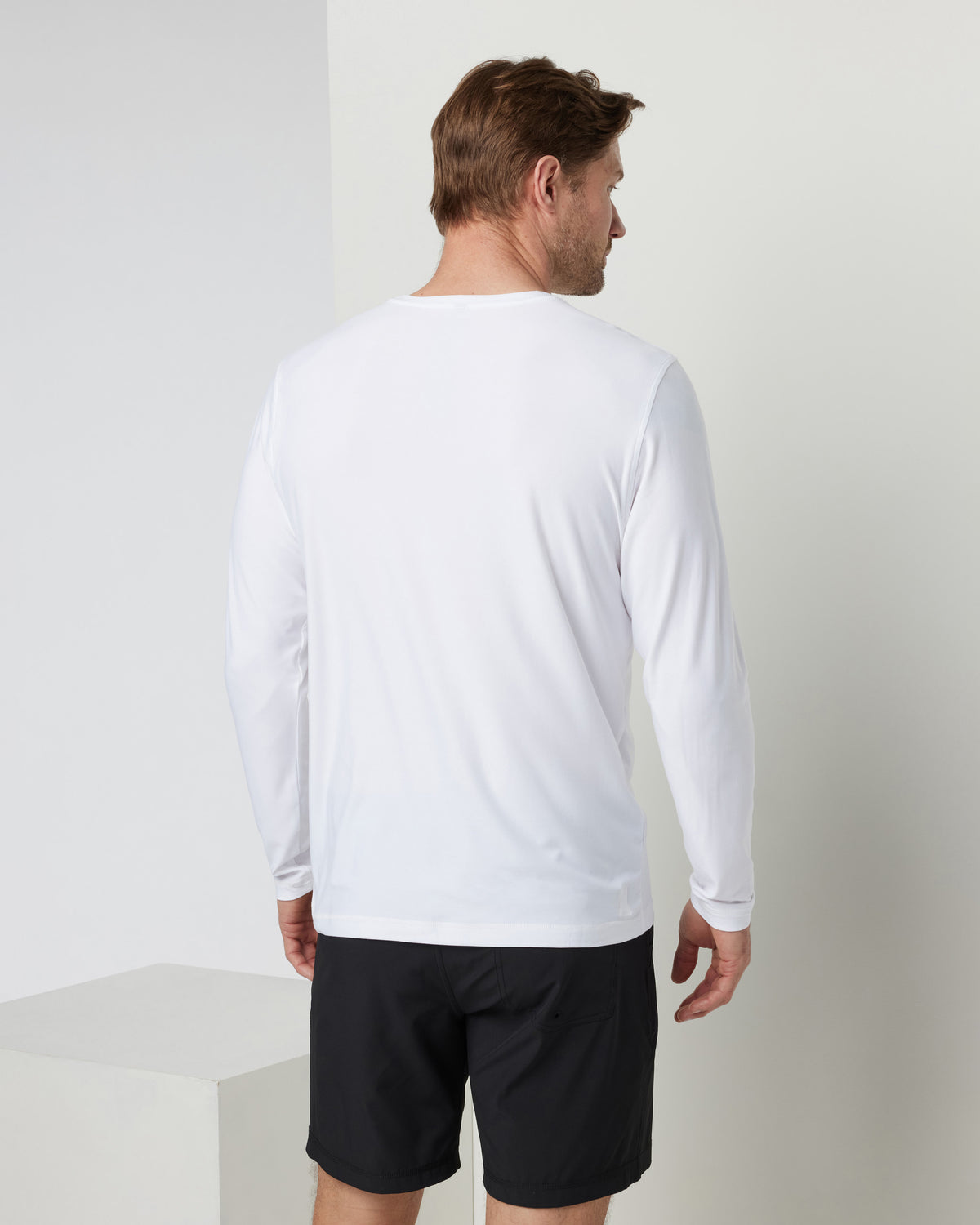 Vuori Long Sleeve Strato Tech Tee Men's White Shirt