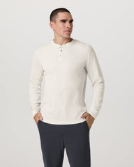 Vuori Waffle Henley Men's Marshmallow Henley Top