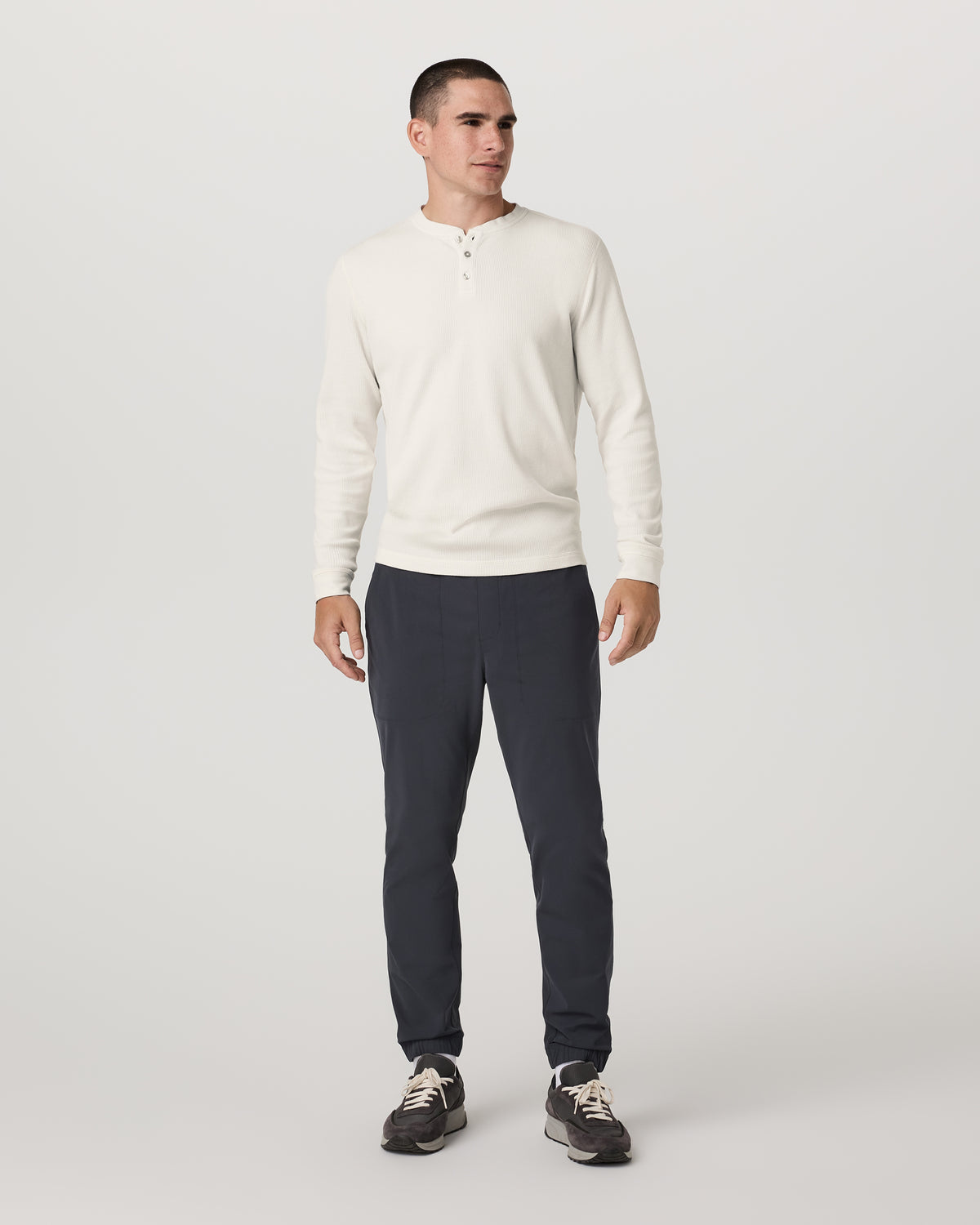 Vuori Waffle Henley Men's Marshmallow Henley Top