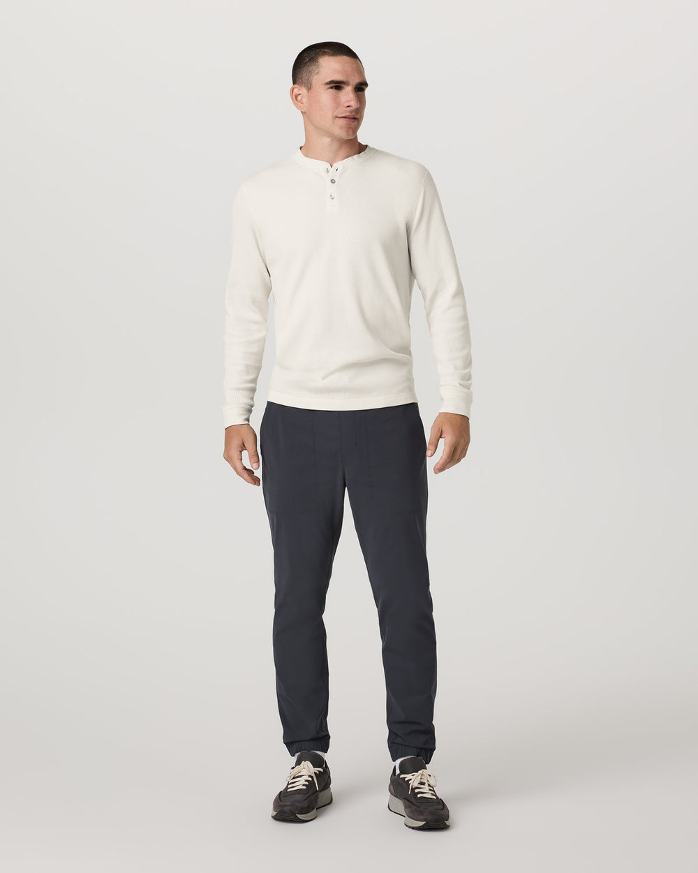 Vuori Waffle Henley Men's Marshmallow Henley Top