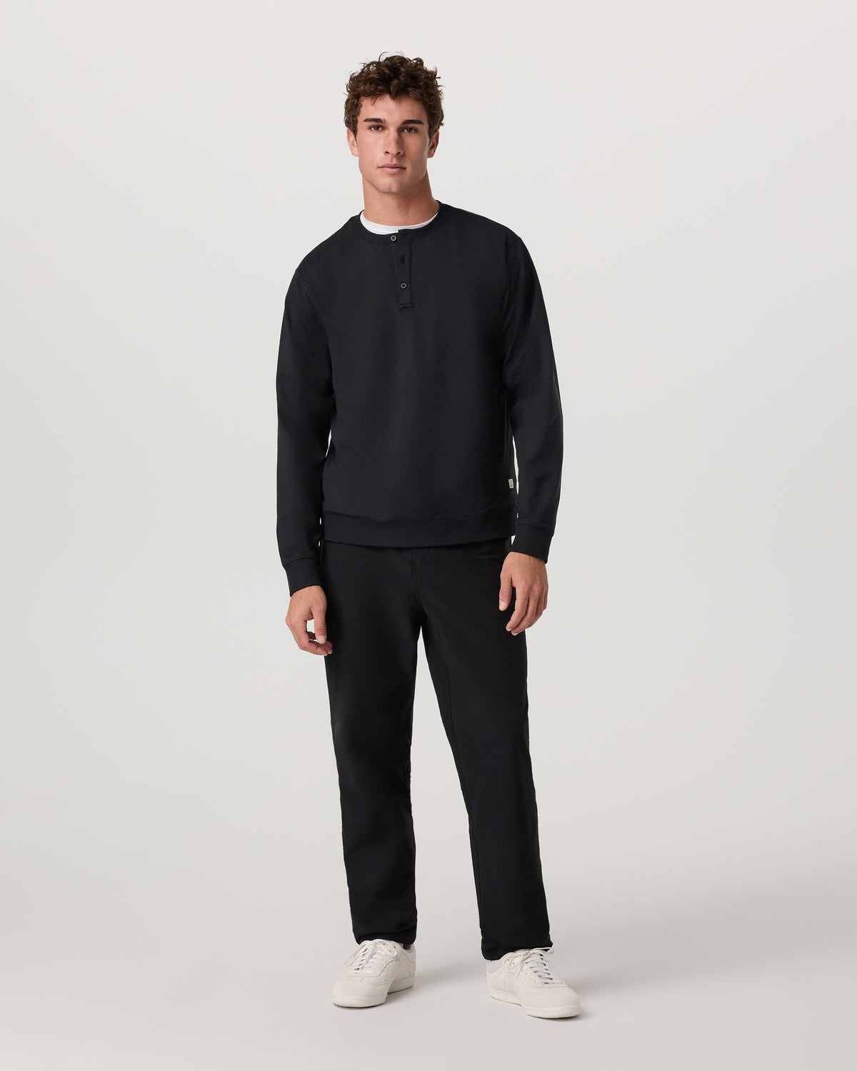Vuori Long Sleeve Coronado Henley - Relaxed Black Heather
