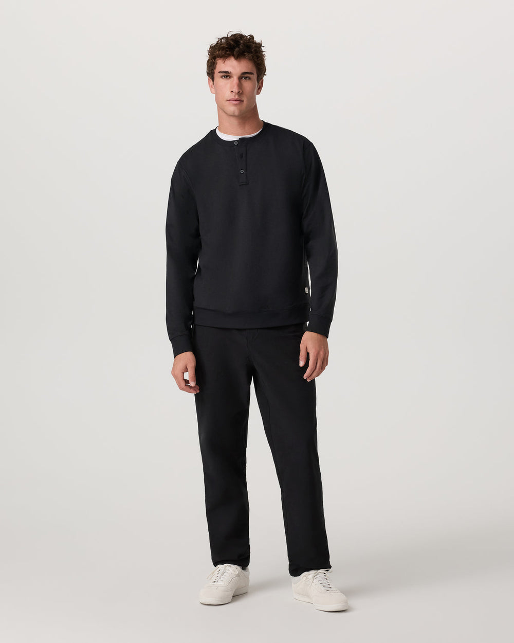 Vuori Long Sleeve Coronado Henley - Relaxed Black Heather