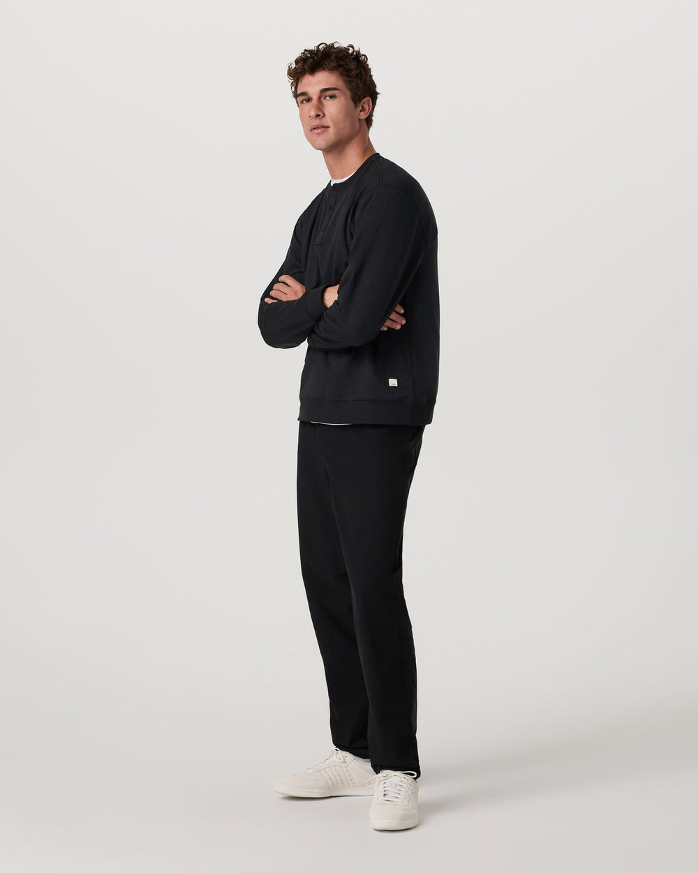 Vuori Long Sleeve Coronado Henley - Relaxed Black Heather