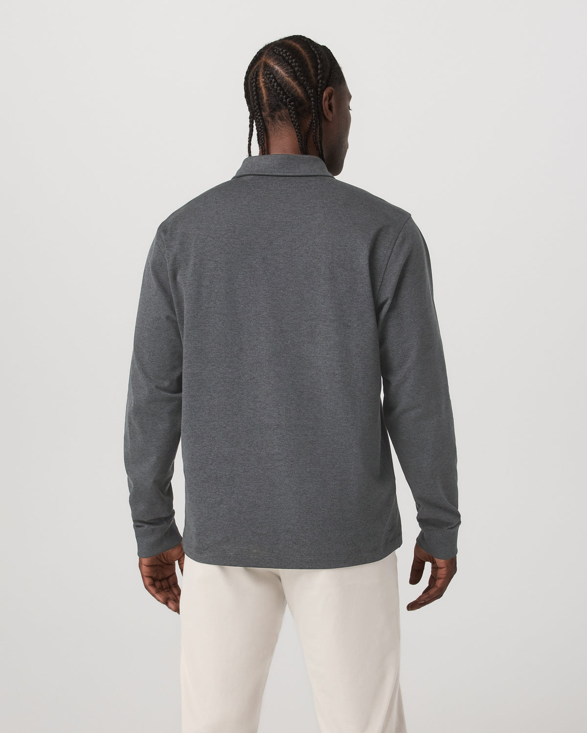 Vuori Men's Long Sleeve Coronado Rugby Charcoal Heather