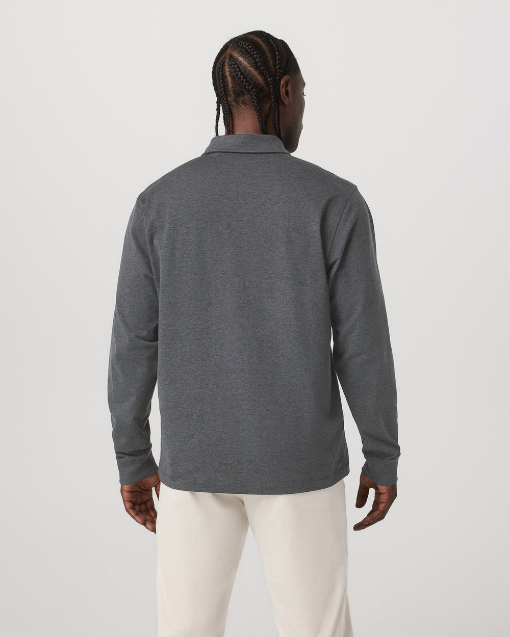 Vuori Men's Long Sleeve Coronado Rugby Charcoal Heather