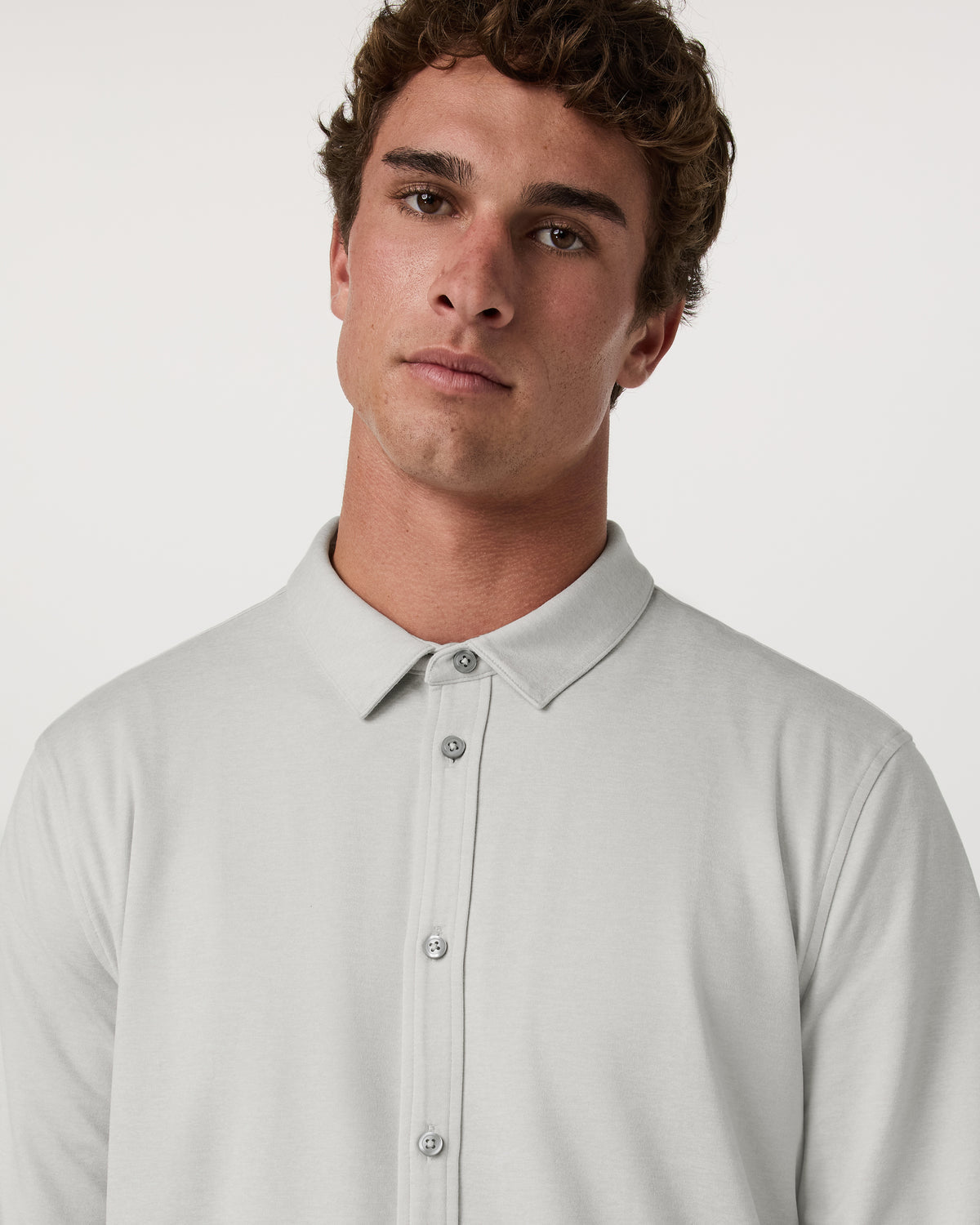 Vuori Men's Long Sleeve Ponto Button Down Salt Heather