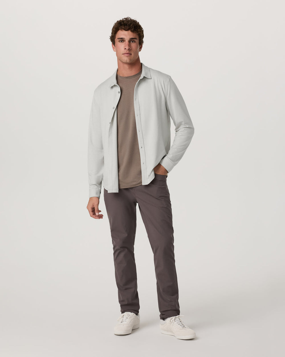 Vuori Men's Long Sleeve Ponto Button Down Salt Heather