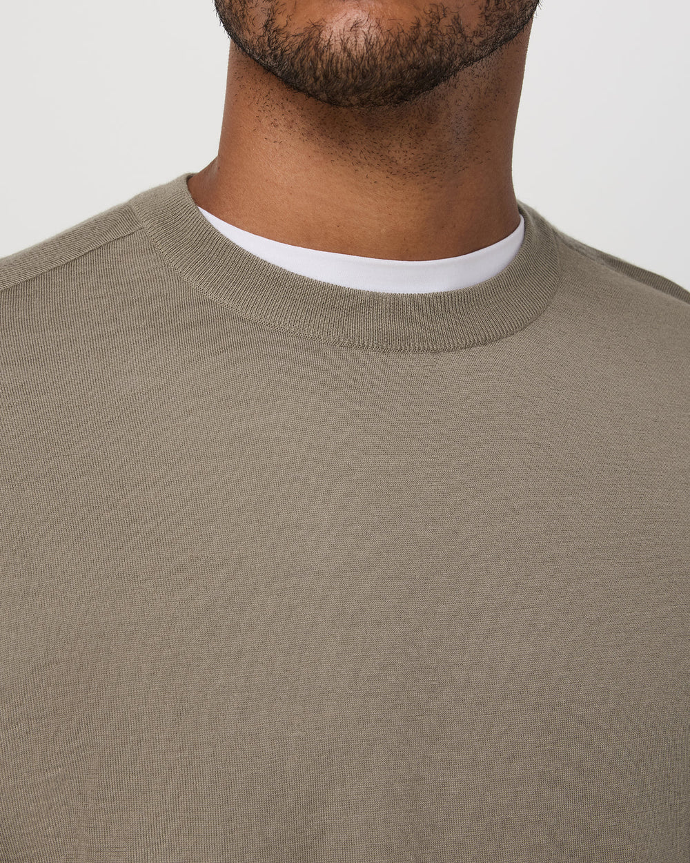 Vuori Merino Fine Gauge Wool Sweater Men's Taupe Sweater