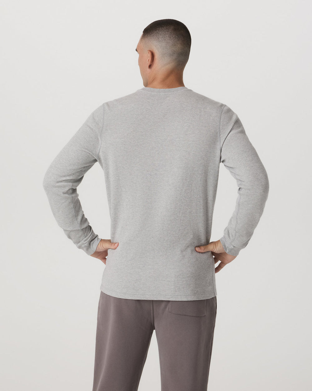 Vuori Waffle Crew Men's Light Grey Thermal Shirt