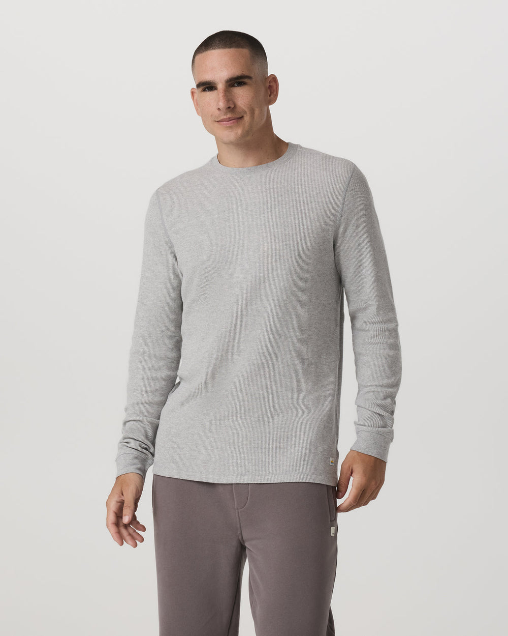 Vuori Waffle Crew Men's Light Grey Thermal Shirt