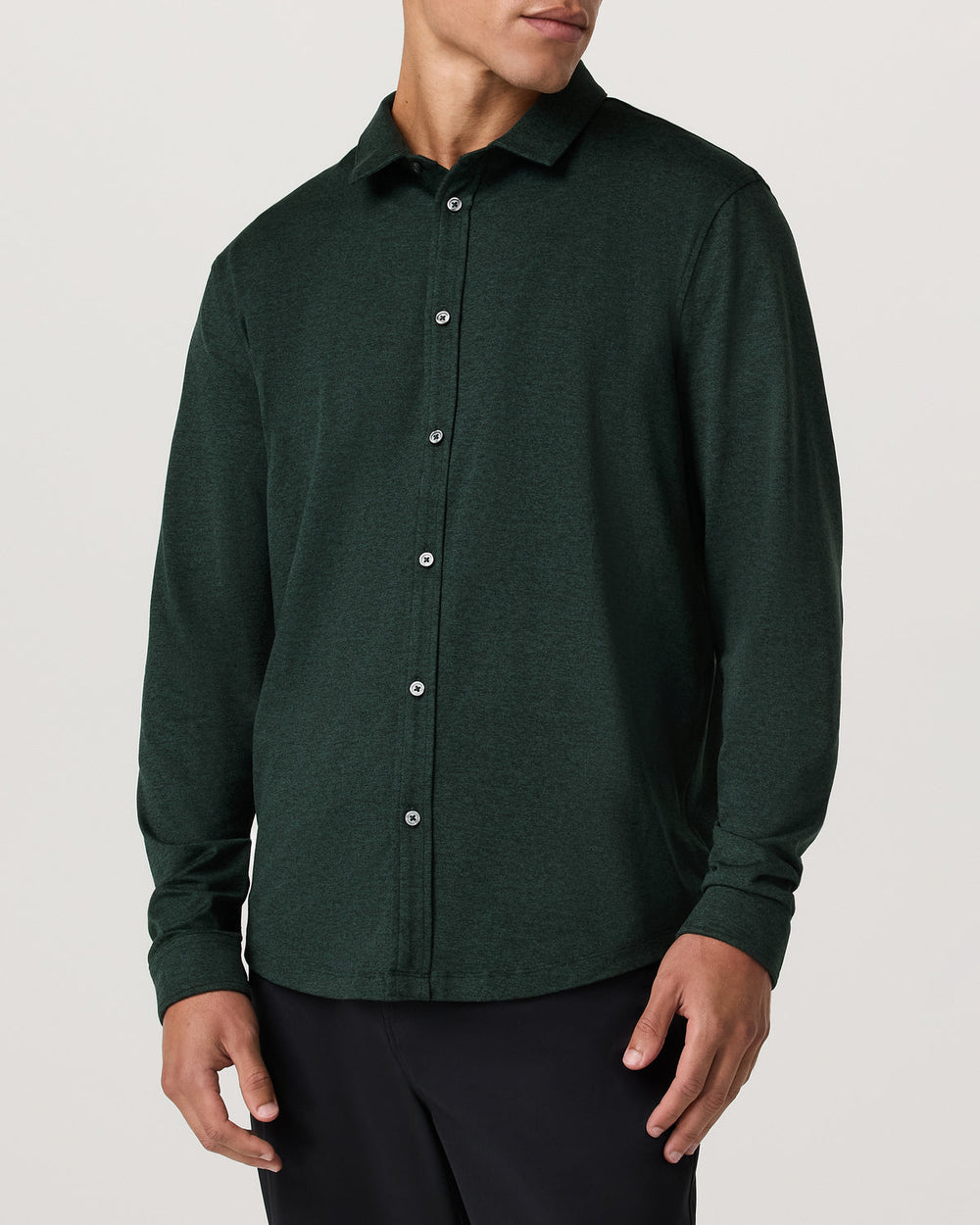 Vuori Men's Long Sleeve Ponto Button Down Evergreen Heather