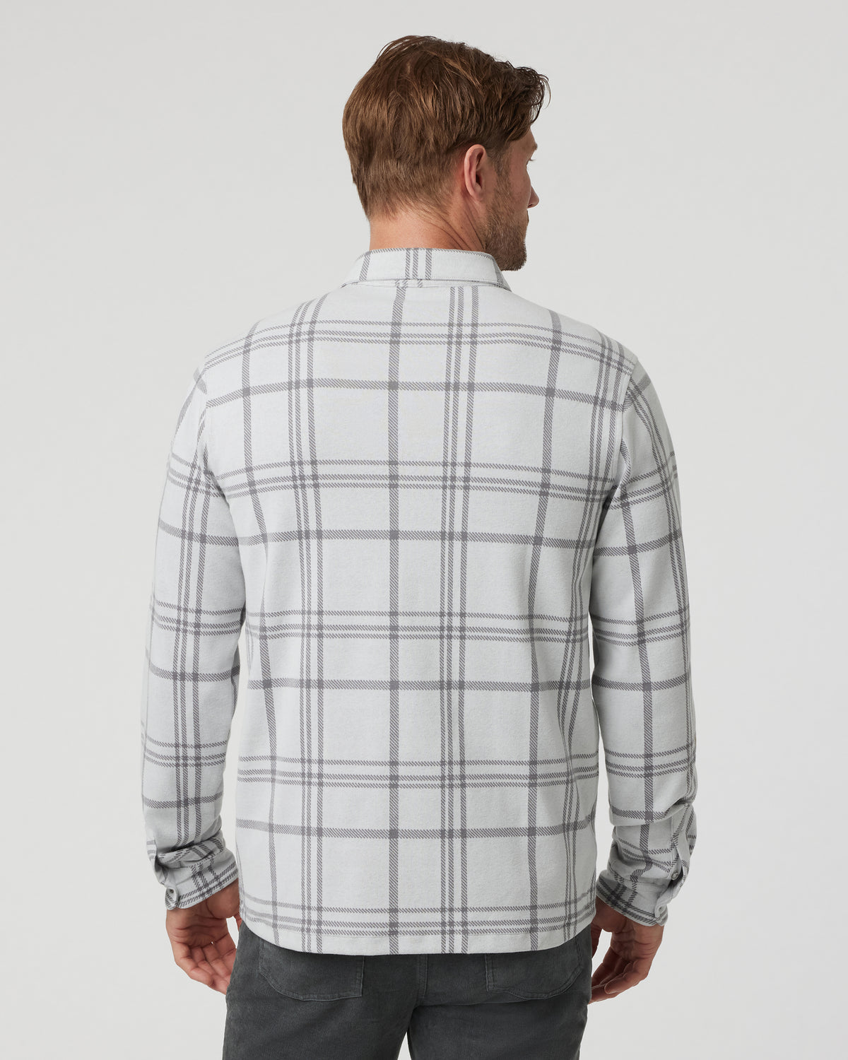 Vuori Seaview Plaid Buttondown Shirt Frost Grey