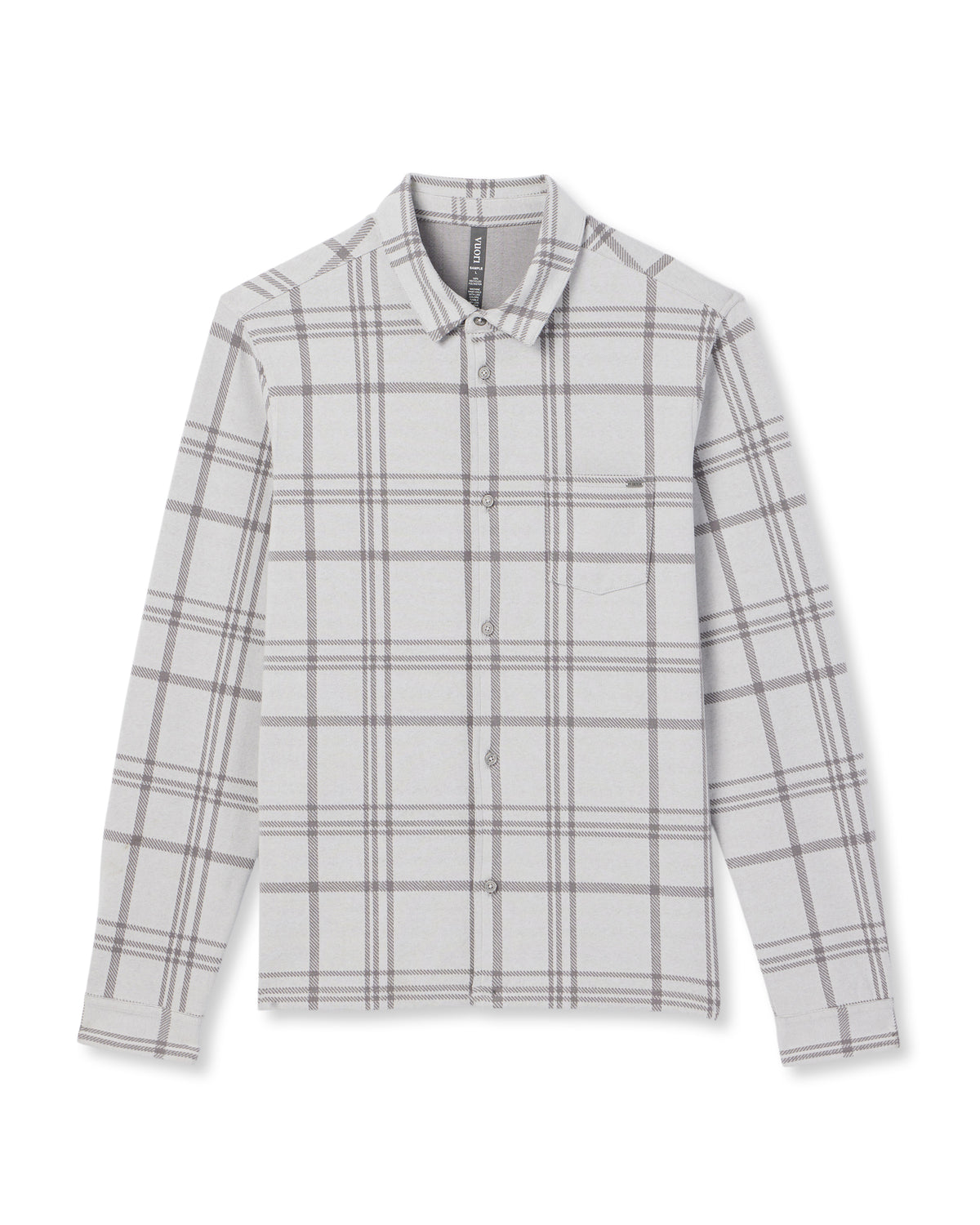 Vuori Seaview Plaid Buttondown Shirt Frost Grey
