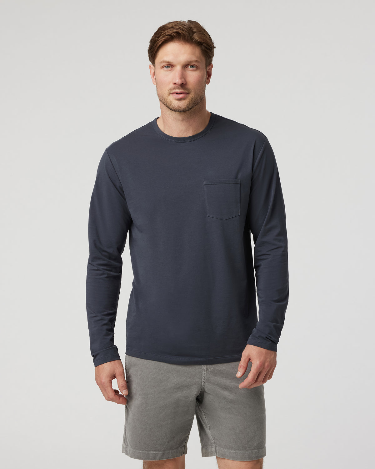 Vuori Long Sleeve Men's Feather Tee Navy