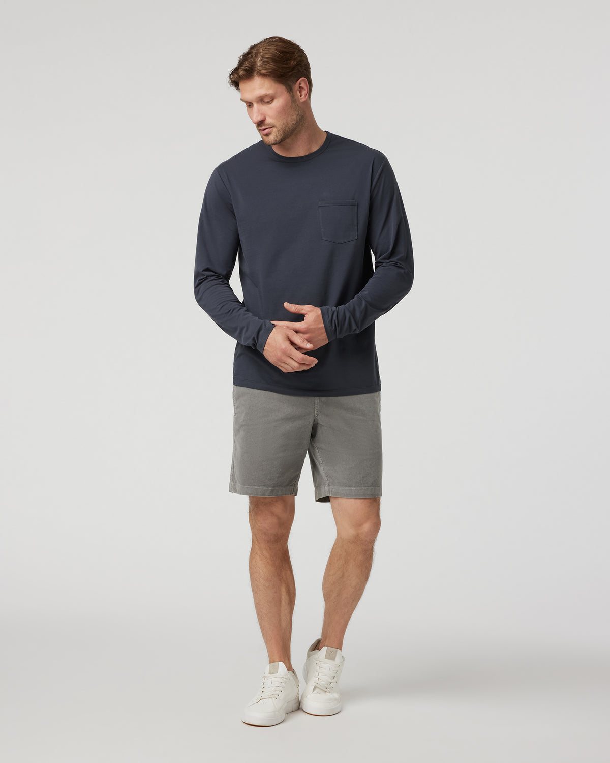 Vuori Long Sleeve Men's Feather Tee Navy
