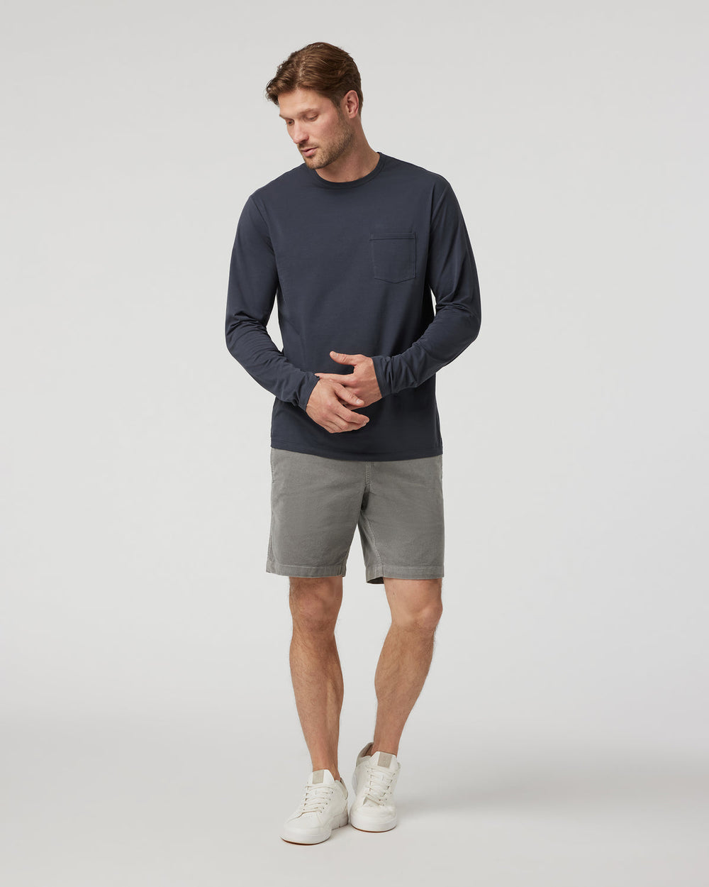 Vuori Long Sleeve Men's Feather Tee Navy