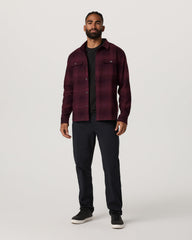 Vuori Long Sleeve Flannel Button Down Men's Raisin Shirt