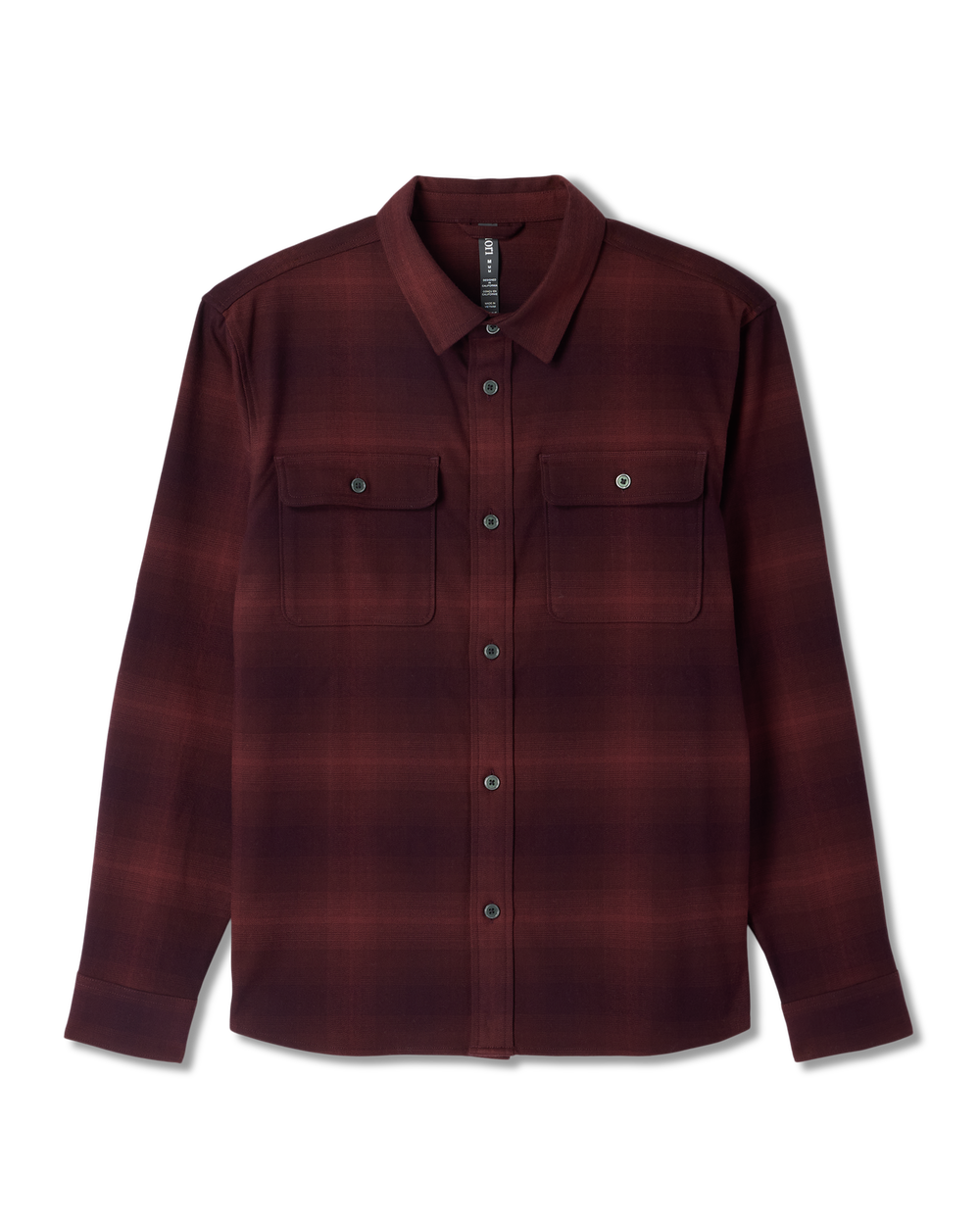 Vuori Long Sleeve Flannel Button Down Men's Raisin Shirt