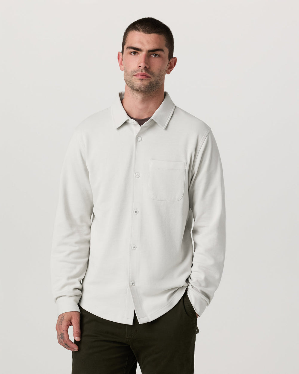 Vuori Jeffreys Overshirt Men's Winter Grey Heather Shirt