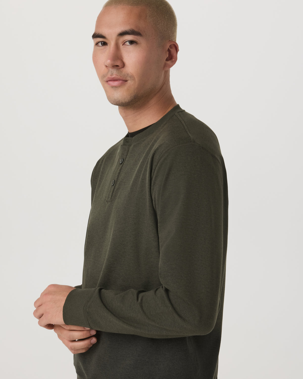 Vuori Long Sleeve Coronado Henley - Relaxed Oregano Heather