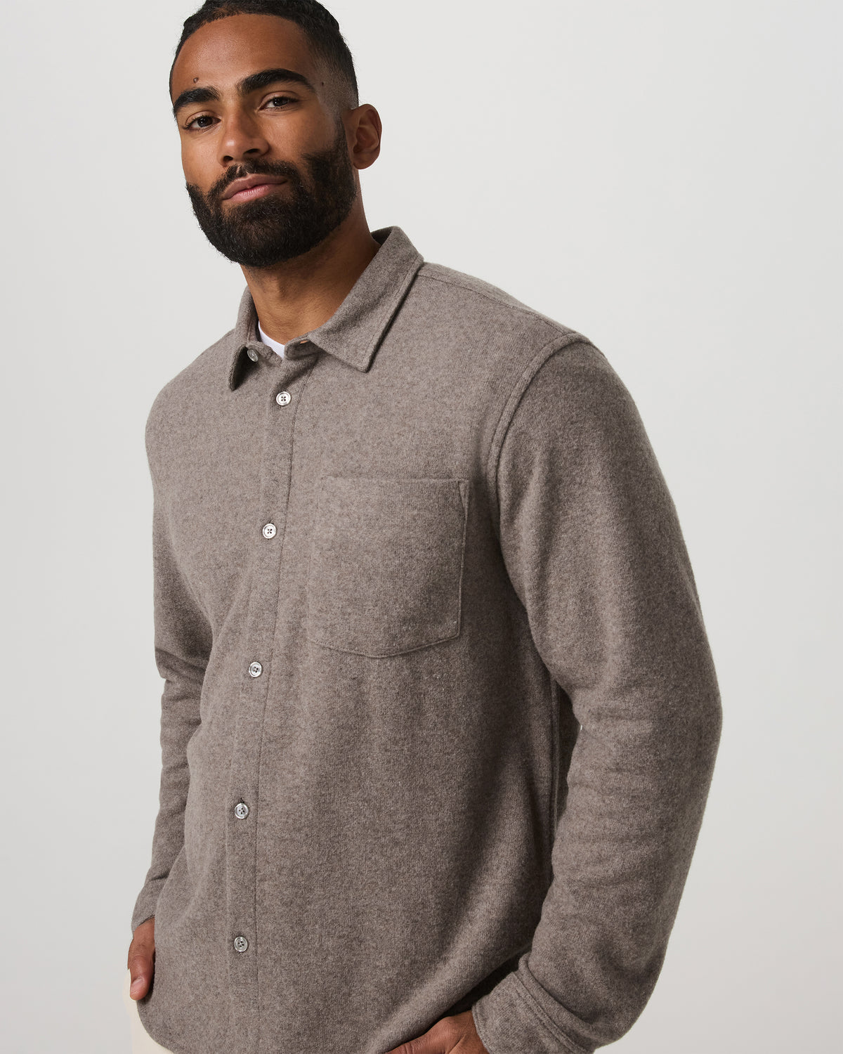 Vuori Long Sleeve Altitude Wool Shirt - Relaxed Phantom Grey