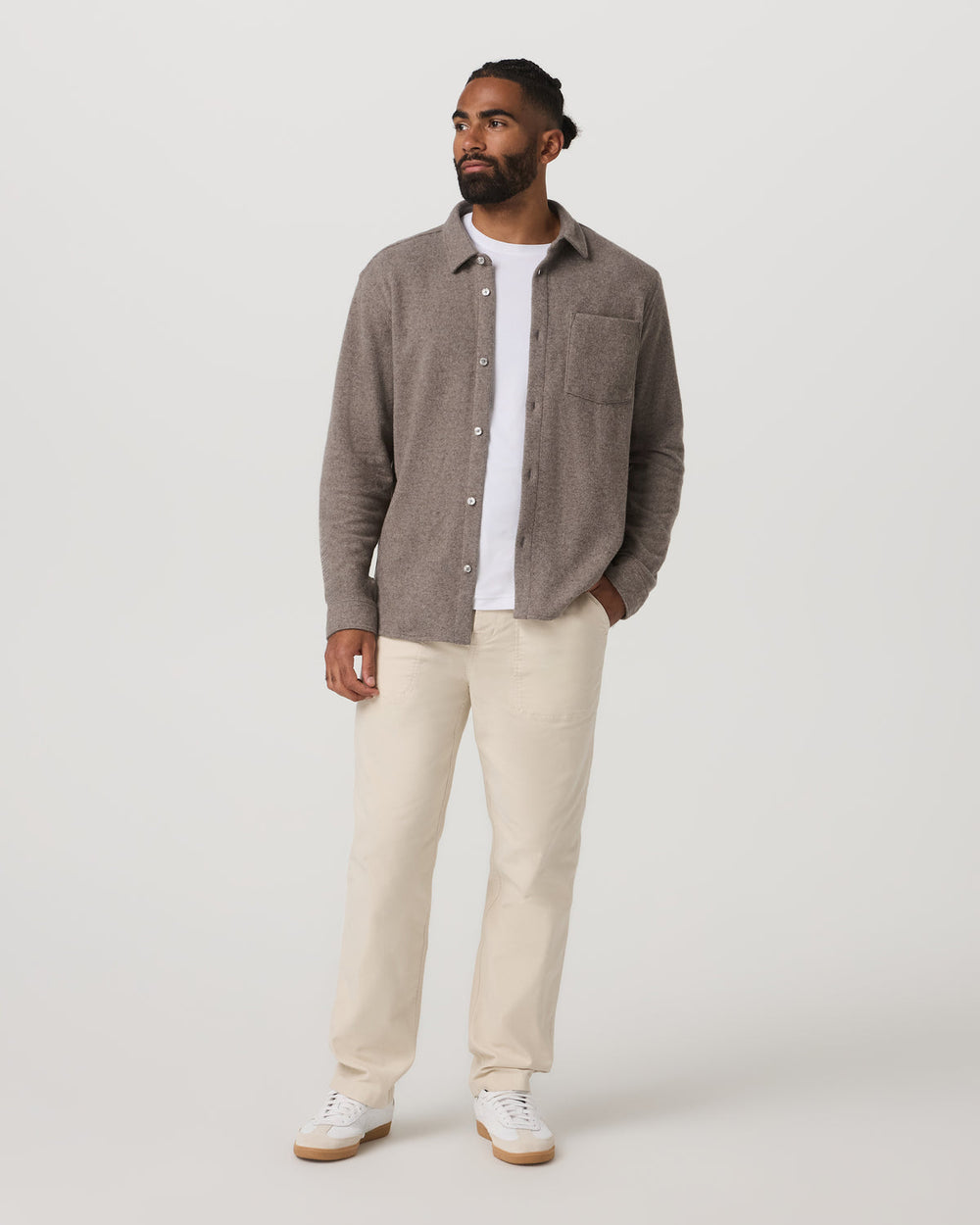 Vuori Long Sleeve Altitude Wool Shirt - Relaxed Phantom Grey
