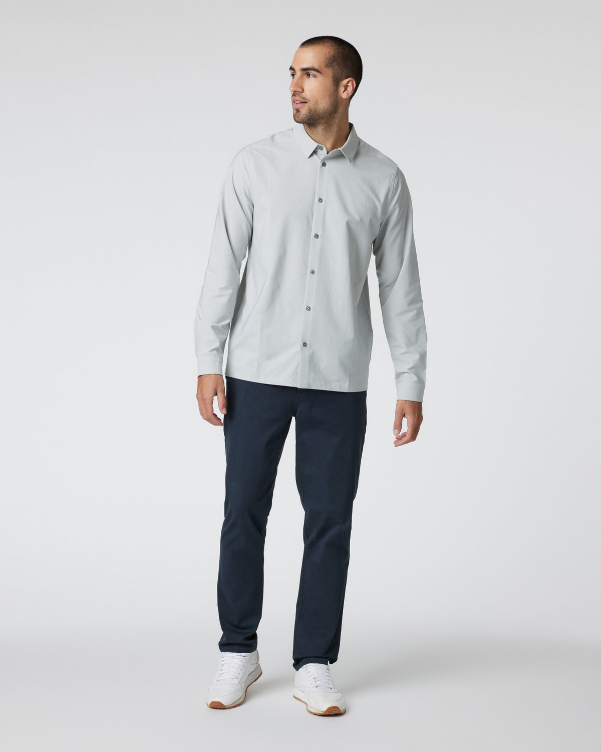 Vuori Long Sleeve Manhattan Button Down Sky Grey