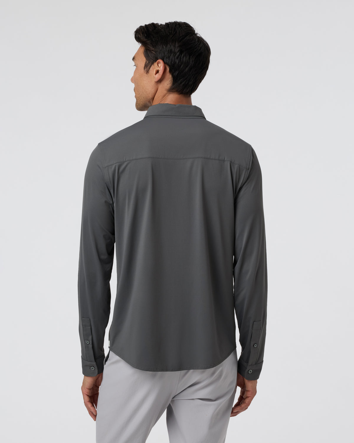 Vuori Long Sleeve TravelLite Button Down Dark Pewter