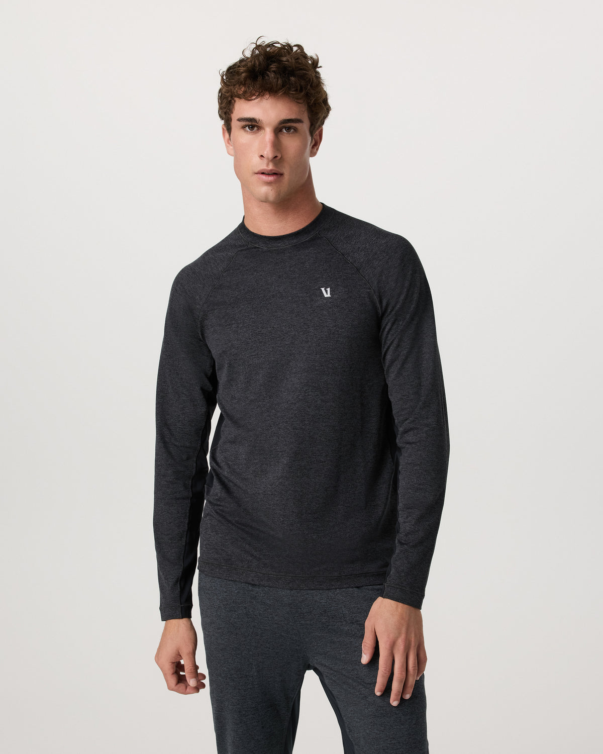 Vuori Long Sleeve Ponto Hybrid Baselayer Charcoal Heather