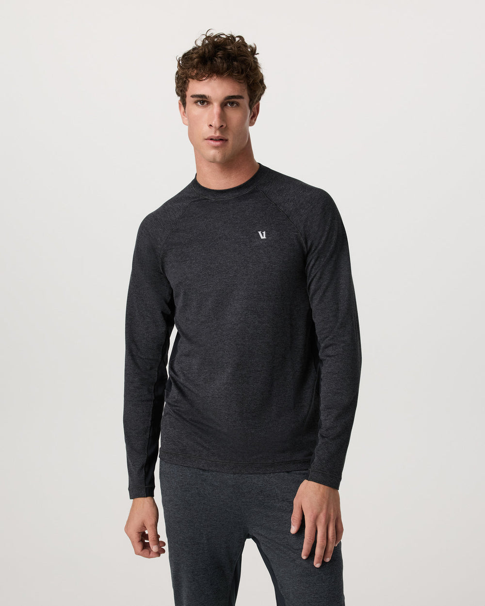Vuori Long Sleeve Ponto Hybrid Baselayer Charcoal Heather