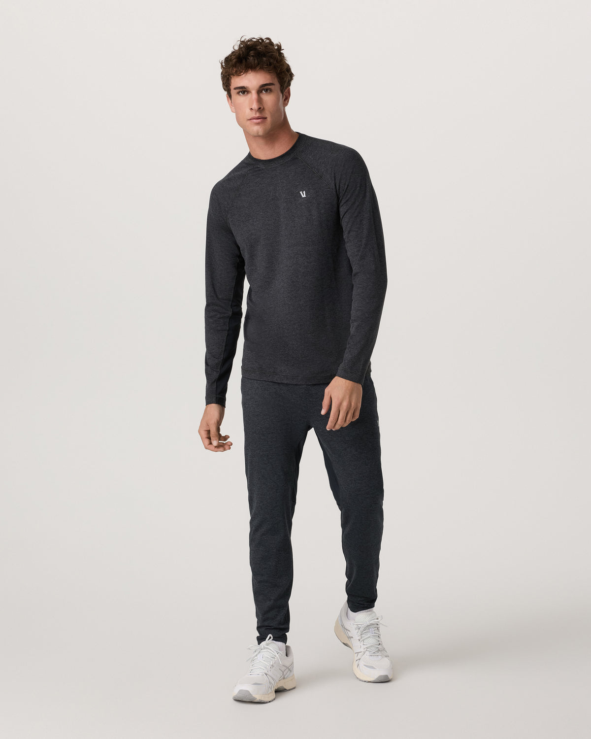 Vuori Long Sleeve Ponto Hybrid Baselayer Charcoal Heather