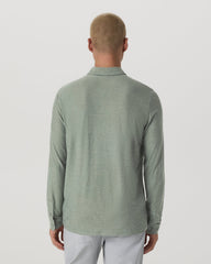 Vuori Long Sleeve Strato Tech Polo Men's Thyme Heather Shirt