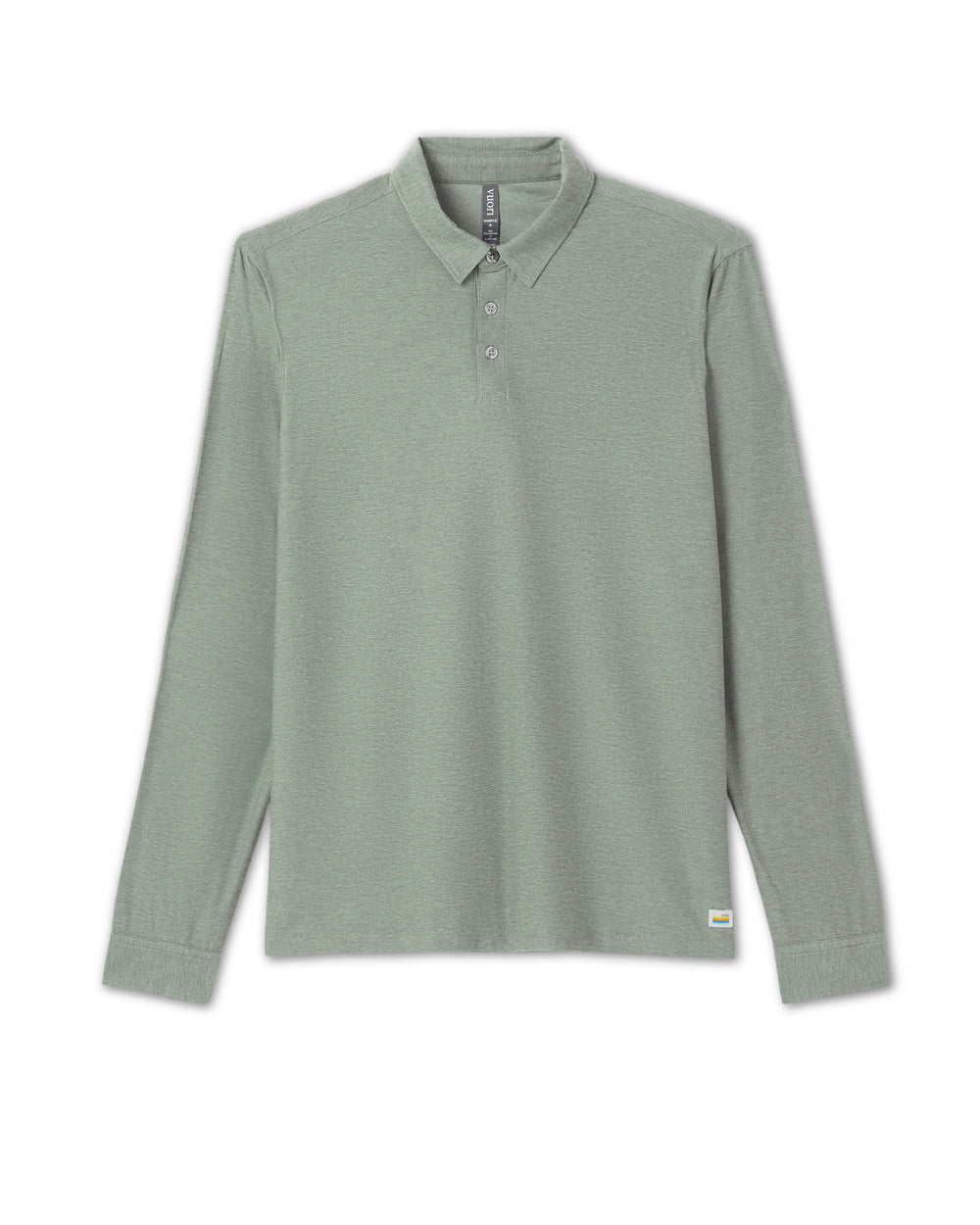 Vuori Long Sleeve Strato Tech Polo Men's Thyme Heather Shirt