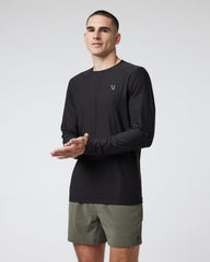 Vuori Long Sleeve Strato Graphic Tee Black Workout Tee